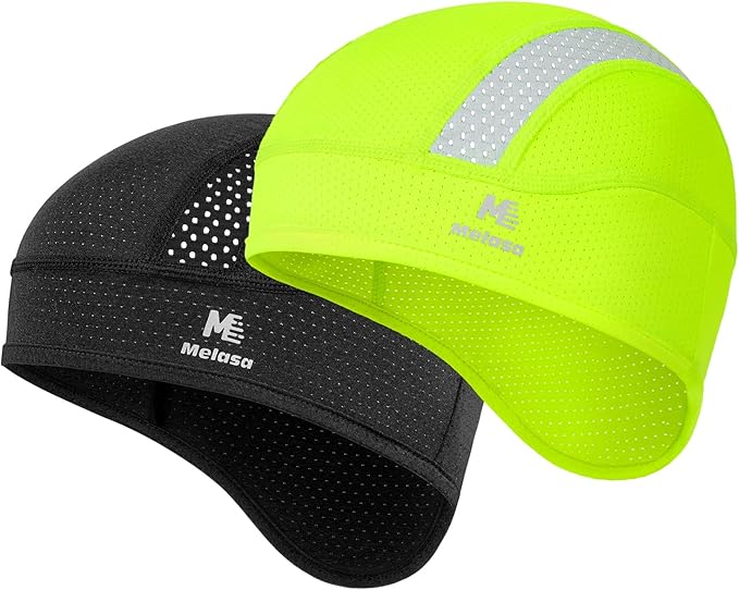 MELASA Skull Cap Cooling Helmet Liner for Hard Hat with Neck Extension Sun Protection Mesh Breathable Sweat Cap for Men Women