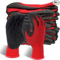 Evridwear Crinkle Latex Rubber Hand Coated Safety Work Gloves for Men Women General Multi Use Construction Warehouse Gardening Assembly Landscaping,Red Small 12 Pairs Pack
