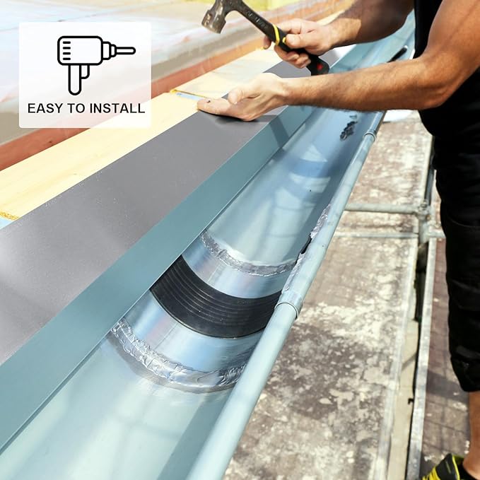 Therwen 1 Roll Aluminum Flashing Roll Metal Aluminum Roof Panels 0.2 mm Thickness Roof Flashing Strip for Sealing Windows Doors Siding Backyard Stains Moss and Mildew Prevention (14" x 10')