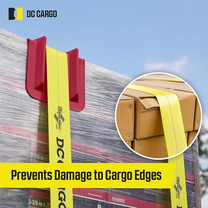 DC Cargo - Heavy-Duty Edge Protectors, 8"x8"x12" (pack of 8) Strap Protectors for Flatbed Equipment, Unparalleled Cargo Management Solutions for Truckers, Contractors, and Outdoor Enthusiasts
