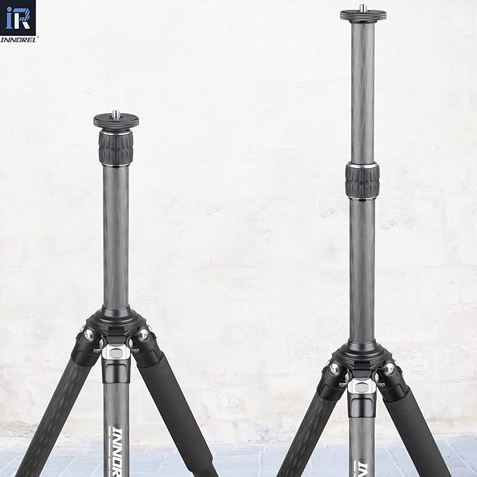 INNOREL ER282C Universal Carbon Fiber Tripod Center Column Extension Pole Extender - 29.0mm Tube, 10 Layers, 2-Section, 9.4-15.4 Inch, 44lbs Max Load, Compatible with DSLR Camera, Tripod, Monopod
