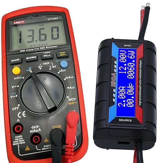 60V 150A Watt Meter Power - High Precision Power Monitor Power Consumption Meter Battery Analyzer Tester with Digital LCD Screen for RC Solar Wind Power Ebike(9000W) (60V150A)
