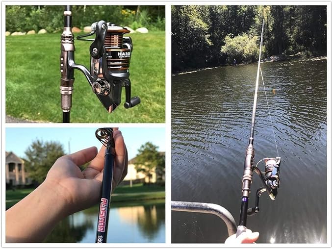 PLUSINNO Telescopic Fishing Rod Retractable Fishing Pole Rod Saltwater Travel Spinning Fishing Rods Fishing Poles