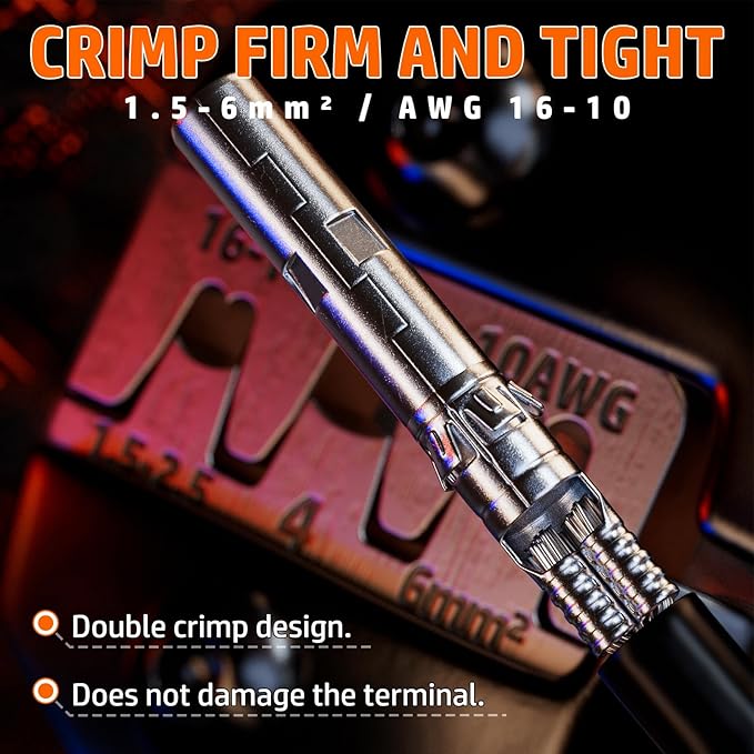 PEBA Crimping Tool Kit, Solar Crimper for AWG 16-10 Solar Panel Cable Wire, with 6 Pairs Solar connectors, Solar Wire Stripper and 1 Pair Solar Connector Spanner Wrench - Ratchet Crimp Tool Set