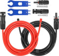 8AWG Solar Extension Panel Cable - 20FT Solar Wire with Waterproof Female and Male Connector and Solar Panel Adaptor Kit Tool PV Wire for RV, Home, Boat, Solar Panels(20feet Red + 20feet Black)