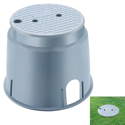 Tandefio 1 Pc 910 Electrical Splice Box 10 Inch Diameter Underground Electrical Junction Box Inground for Outdoor Wiring Splices (Gray)