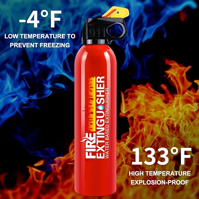 6 Pack Fire Extinguisher for Home with Mount - Upgraded 8-in-1 Portable Fire Extinguisher for Car Vehicle Boat House Kitchen, Water-Based Fire Extinguisher for A, B, C, K Fires