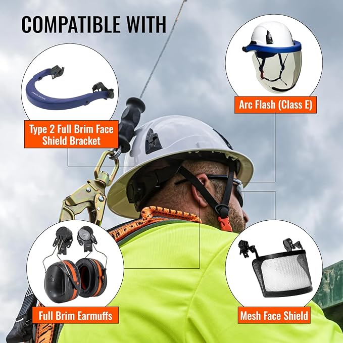 Malta Dynamics APEX Safety Helmets – Type 2 Class E, Full Brim, Non-Vented, Rated for 20,000 Volts and Top, Front, Back, and Side Impact Safety Hard Hat, OSHA and ANSI Certified