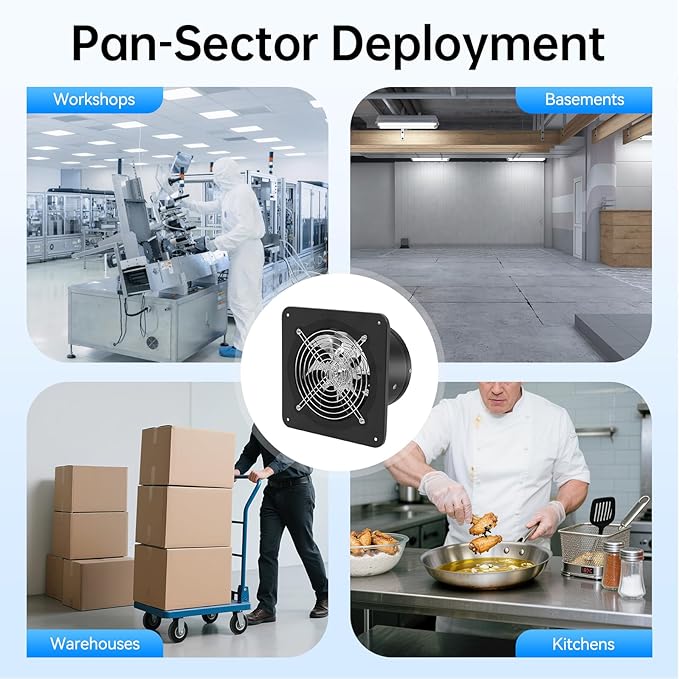 7'' Explosion Proof Exhaust Fan, 110V 50W Industrial Axial Flow Fan Utility Blower Ventilator Extractor Factory Extraction Ventilation for Garage Shops Kitchen, 2600RPM