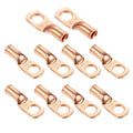 Ampper Heavy Duty Copper Wire Lugs, UL Eyelets Ring Crimp Copper Terminal Connectors for Battery Cable Ends and More (8 Awg, 1/4" Ring, 10 Pcs)
