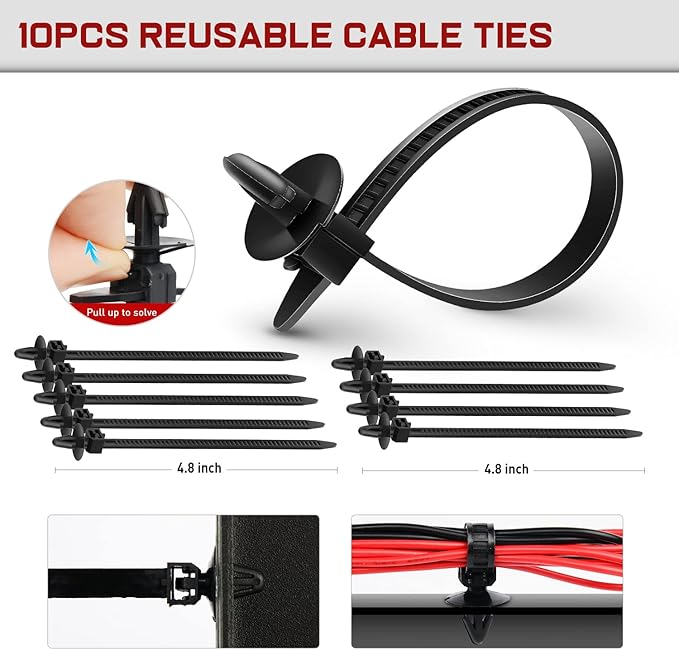 Nilight 60Pcs Automotive Wire Loom Routing Clip Wiring Harness Assortment Kit 6 Different Sizes Universal Replacement Parts with Car Cable Ties for Honda GM Mazda 2 Years Warranty
