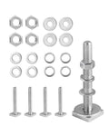 T Slot Bolts for Roof Rack Cross Bars, Platform, Cargo Basket, Stainless Square T Track Bolt Adapter to Secure Bike/Ski/Kayak Rack, Solar Panel, Awning (M8 x 65mm, 4mm Thick)