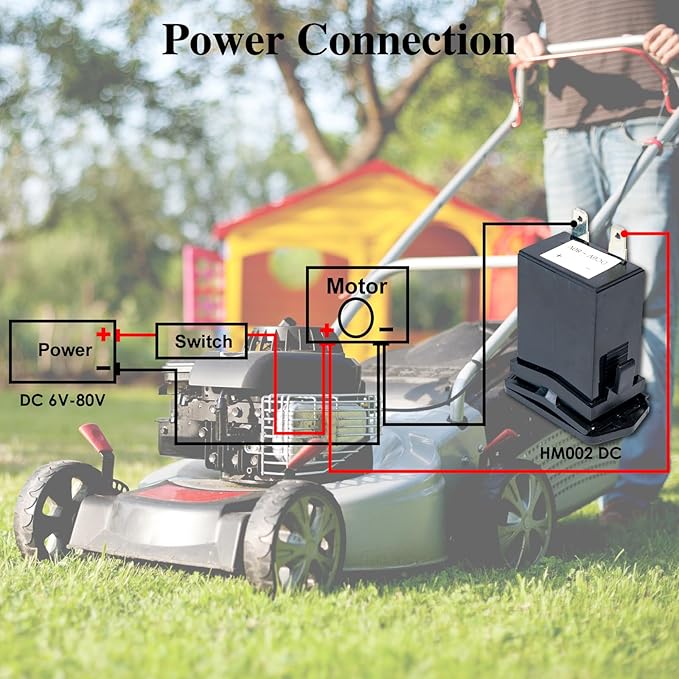 Jayron JR-HM002 DC 6-80V Snap in Mechanical Hour Meter for DC Powered Equipment Such as Fork Lifts,Golf Carts,Generator,ATV,Lawn Mower,Floor Care Equipment,and Any Other Battery Powered Equipment