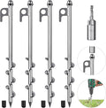 4 Pack Tent Stakes, 12 Inch Heavy Duty Ground Anchors, Fully Welded Spiral Earth Anchors for Camping Tents, Trampolines, Sheds, Swing Sets, Securing Animals