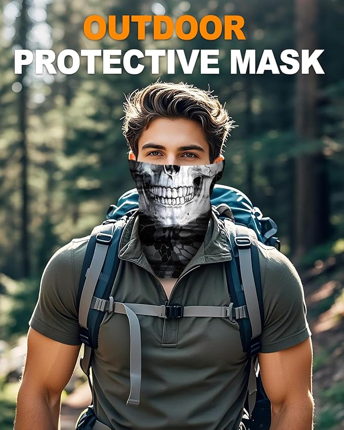4Pack Neck Gaiter for Men Women Face Cover Mask Head Wrap Balaclava Headwear Bandana Headband Magic Scarf