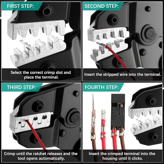 SN-2549 Ratcheting Open Barrel Crimper Kit, 2316PCS JST-XH 2.54mm/JST-PH 2.0mm/DuPont Connectors & Terminals, w/Pin Headers & Ribbon Cable, 0.08-1.0mm² (28-18 AWG)