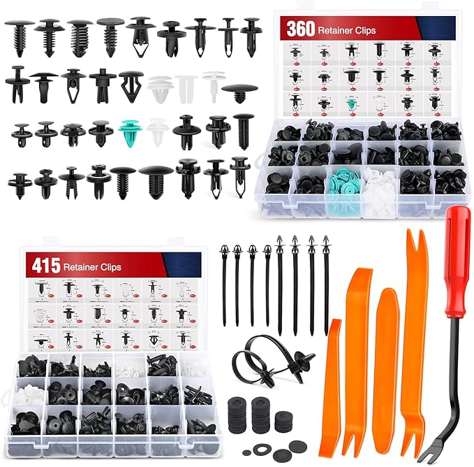 Nilight 820Pcs Car Push Retainer Clips & Auto Fasteners Assortment -36 Most Popular Nylon Bumper Fender Rivets and Remover for Ford GM Toyota Honda Chrysler BMW Benz Nissan Subaru Audi Mazda