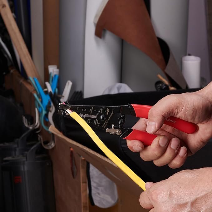 KATA Wire Cutter/Wire Stripper Tool, 8 Inch Dual NM Cable Stripper/Cutter Cuts Solid Copper Wire, Wire Stripping Crimper Plier Strips 12-14 AWG Solid Wire, 14-16 AWG Stranded Wire for Electricians