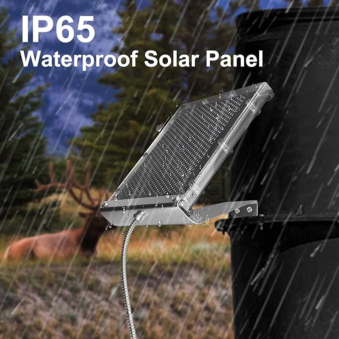 POWOXI 12V 1.7W Solar Panel for Deer Feeder Waterproof Solar Battery Charger with Mounting Bracket Alligator Clip Feeder Solar Panel 12 Volt (Pack of 2)