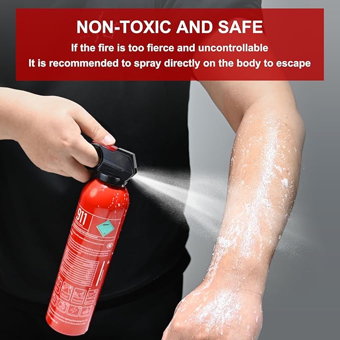 Fire Extinguisher for Home, 3Pack Car Fire Extinguisher with Mount, 8 in 1 Portable Kitchen Fire Extinguisher for A, B, C, K Category, 620ml Water-Based Fire Extinguisher for Truck Boat Home Office