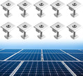 Anbte 10pcs Solar Panels Centre Clamps, Aluminium T-Shaped Mid Clamps 35mm Solar Panel Mounting Brackets Solar Mounting Rail Connector for Tin Roof, Flat Roof, Sheet Roof, Slvier