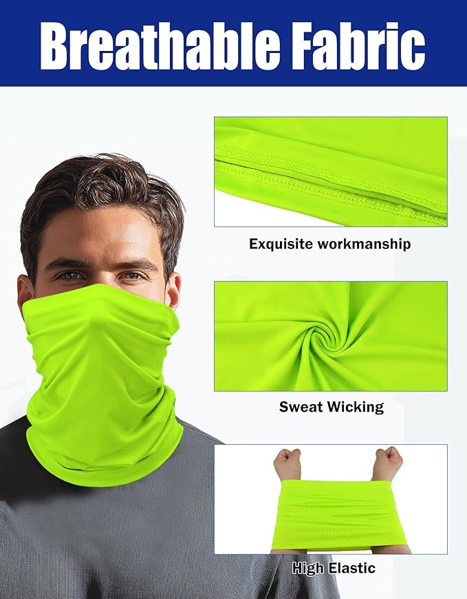 JHYWELL Cooling Neck Gaiter Face Mask, UV Protection Masks Gator, Windproof Bandana for Skiing, Fishing, Hiking, Cycling