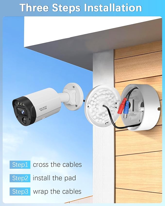 【ABS IP54 Waterproof】 Universal Bullet Security Camera Junction Box, Outdoor CCTV IP Cameras Mounting Bracket, Hide Cable Junction Base Boxes for Surveillance Camera