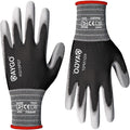 KAYGO Work Gloves PU Coated 12 Pairs, KG15P,Nylon Liner with Flexible Polyurethane Coating,Safety Work Gloves for DIY, Assembly, Warehouse, Light Duty Work (Small, Black)