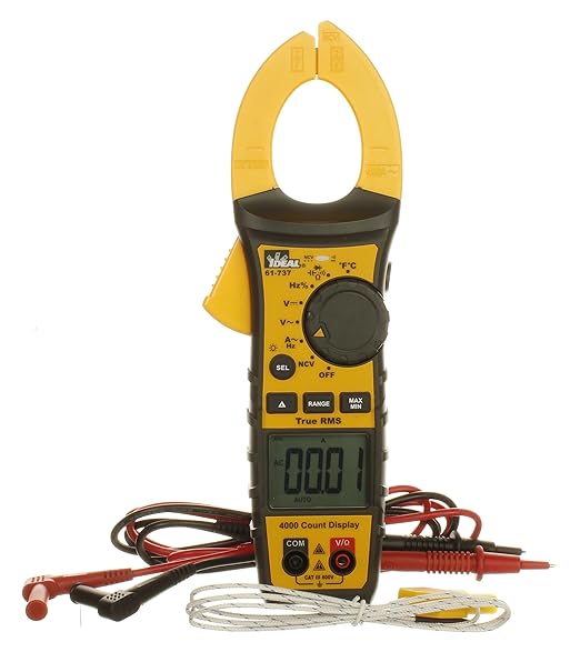 Ideal Electrical INC. 61-737 Digital AC Clamp Meter 400 Amp 600-Volt