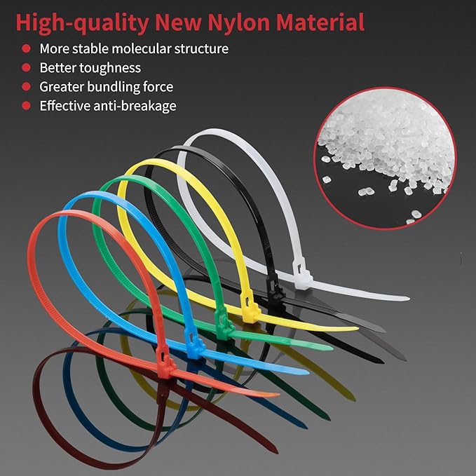 BethTie 24 Inch White Resuable Long Zip Ties Heavy Duty 100 Pack, 120 lbs Releasable Nylon Cable Ties, Adjustable Tie wrap,UV Resitant Wire Ties Removable for Cord Management