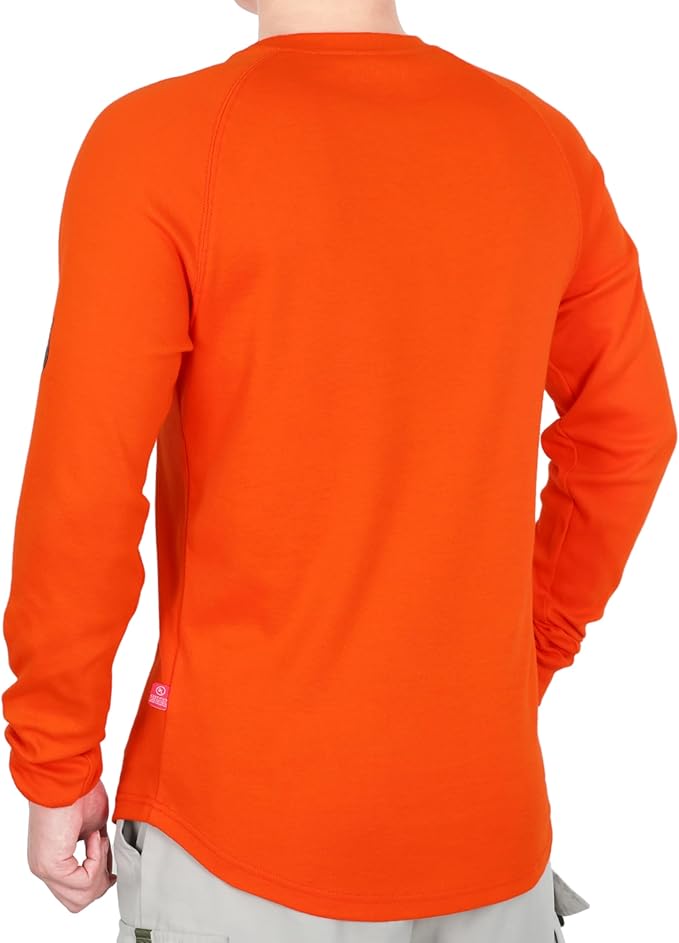 BOCOMAL FR Shirt 7oz Heavyweight Flame Resistant Shirts for Men Fire Retardant Long Sleeve Crew Work Shirts CAT2