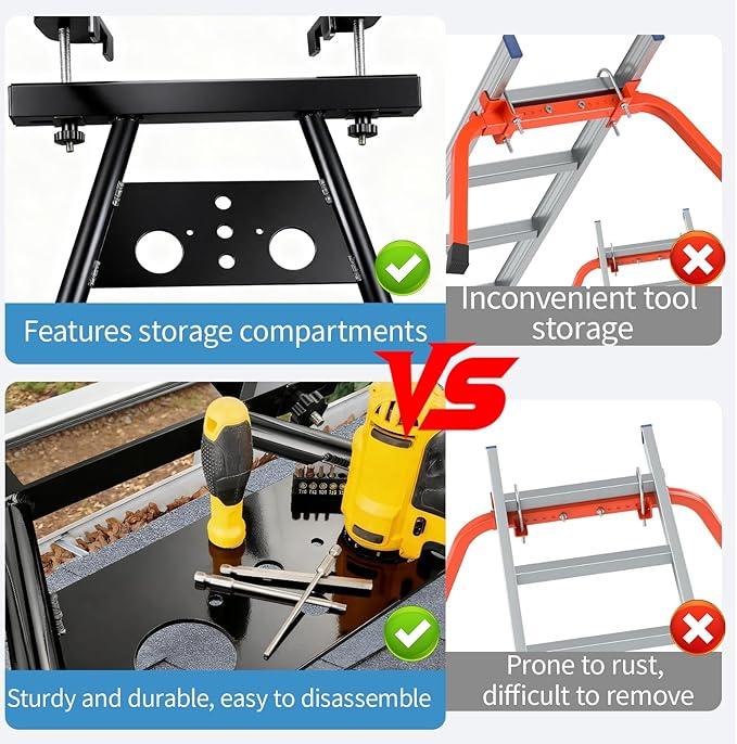 Ladder Stabilizer, Extension Ladder Stabilizer for Roof Wall Standoff Ladder Accessory Safety Stability Aviation Aluminium, Adjustable Length 22-29.5In, Stands 300 LBS Weight Rating