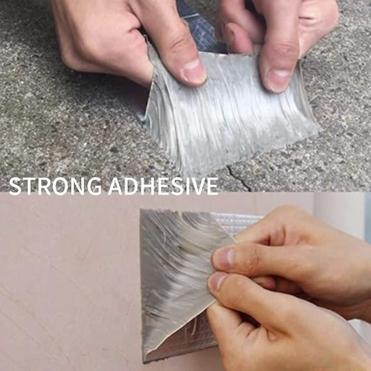 ADHES Butyl Tape Waterproof Tape Aluminum Foil Tape Sealan Tape,2in x 16ft for RV Repair, Window, Boat and Pipe Sealing, Glass & EDPM Rubber Roof Patching, 20Rolls(Model:RA100-1,Glue Color:White)