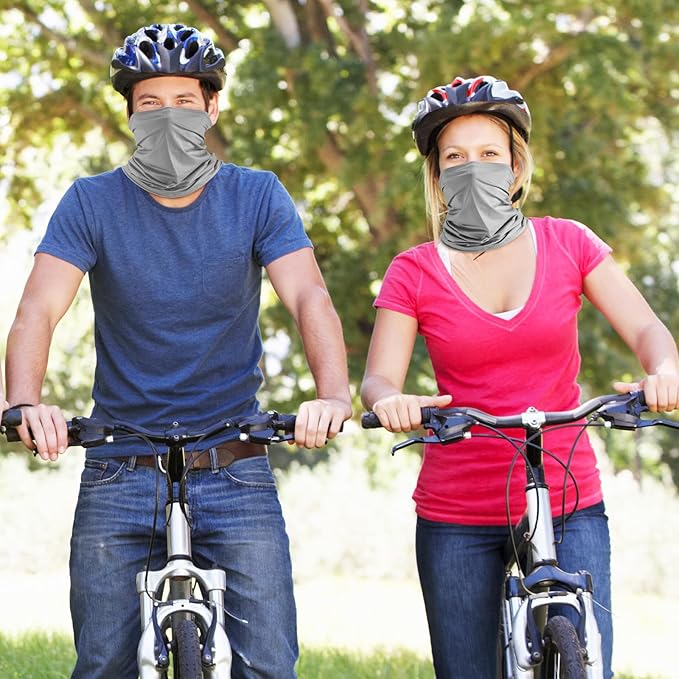 Geyoga 6 Pieces Summer UV Protection Cooling Neck Gaiter Face Clothing Neck Gaiter Mask Scarf Sunscreen Breathable Bandana