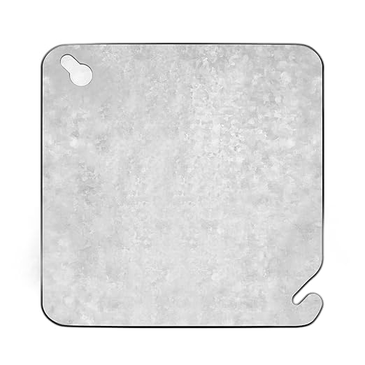 4-11/16" Square Blank Metal Electrical Box Cover, .0625" Thick Galvanized Steel, Flat Square Junction Box Cover Plate with Keyhole & Slotted Mount, 4-11/16'' Blank Cover
