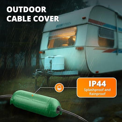 QUOBAS Outdoor Extension Cord Cover, Weatherproof Electrical Connection Box with Lockable Latches and Mounting Holes for Outdoor Sockets, Plugs, Outlets, Holiday Lighting, Power Tools, Green
