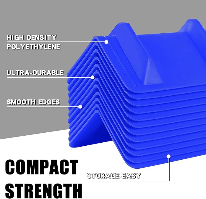24 Pack Flatbed Edge Corner Protector for Cargo Shipping, Plastic Ratchet Strap Protectors for Tie Downs, Corner Guards for Straps Blue
