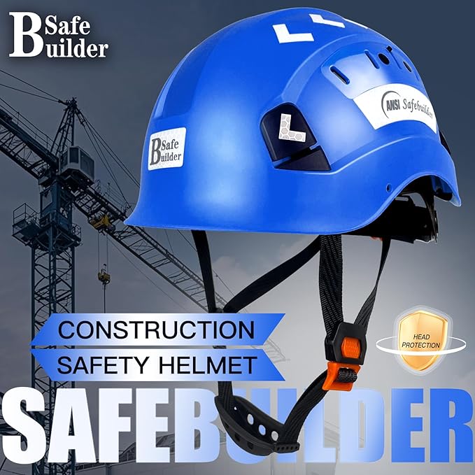 Construction Safety Helmet ABS Hard Hat Adjustable Ventilation System Hardhats Industrial Work Head Protection for Men Certified ANSI/ISEA Z89.1
