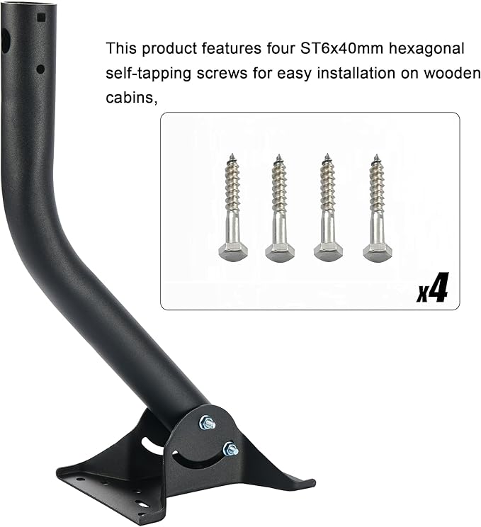 CEKAY Heavy Duty Universal Mounting Pole with Clamp U-Bolt Kit (1 11/16" x 17 1/4"), Adjustable J-Pole Mast for Antennas, Starlink, Satellite, Weather Station, Wall, Roof or Pipe Mounting