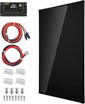 Topsolar Solar Panel Kit 170 Watt 12 Volt Monocrystalline Off Grid System for Homes RV Boat + 30A 12V/24V Solar Charge Controller + Solar Cables + Z-Brackets for Mounting