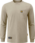WORKWEYA Men's FR Shirts 6.5oz Lightweight Long Sleeve Flame Resistant T-Shirt NFPA 2112/CAT2