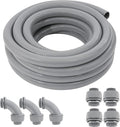 DWALE Liquid-Tight Conduit and Connector Kit,Flexible Non Metallic Liquid Tight Electrical Conduit,1-1/2inch 25ft Electrical Conduit Kit,with 4 Straight and 3 Angle Fittings Included,1-1/2 in. Dia