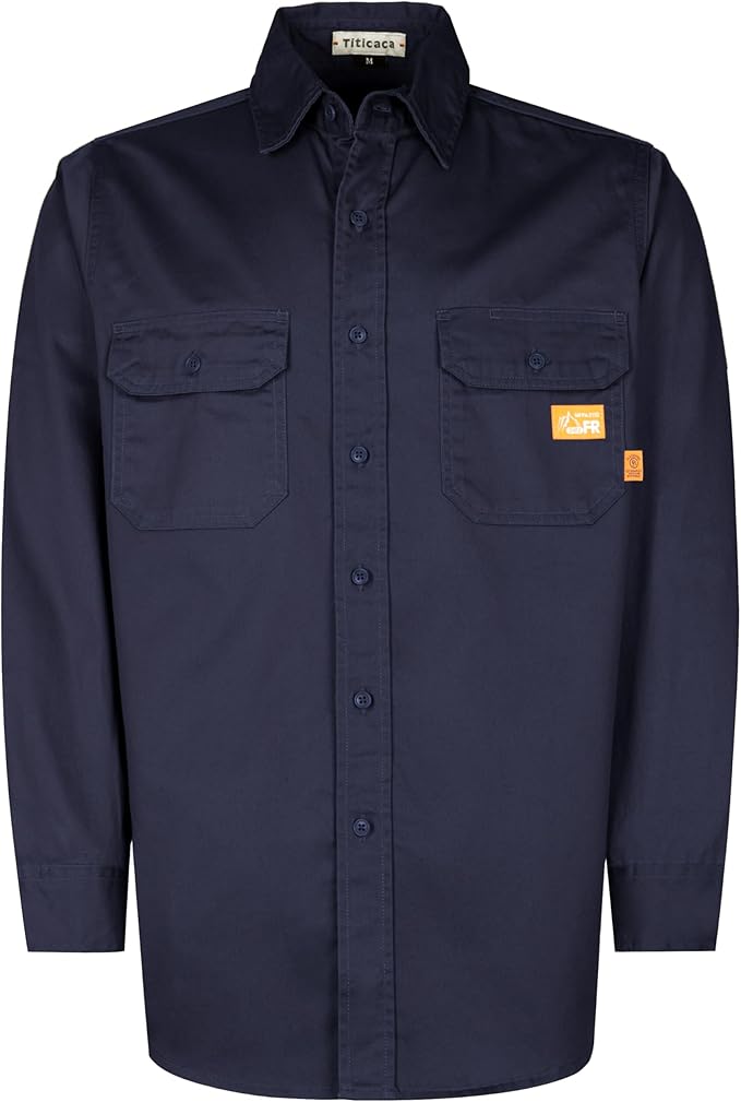 Titicaca FR Shirts for Men 6.5oz Lightweight Flame Resistant Button Down Work Shirt Fire Retardant Welding Shirt
