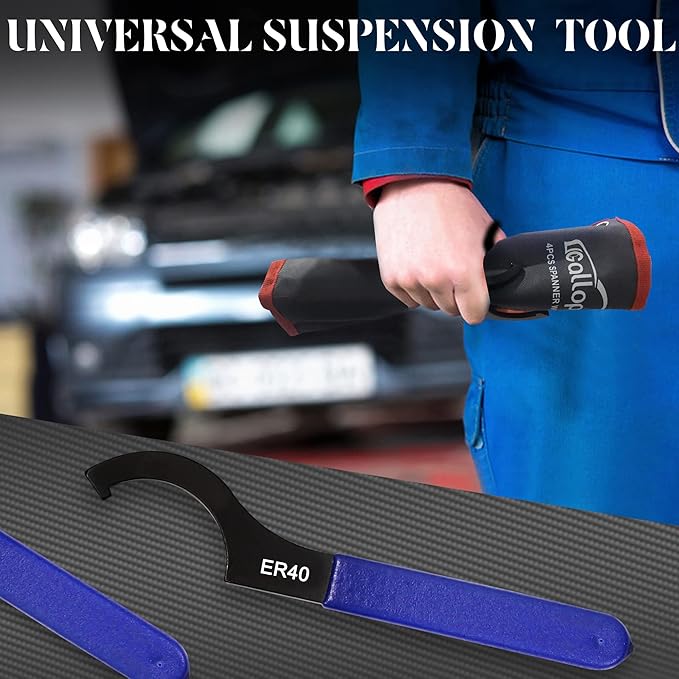 4Pcs Universal Coilover Spanner Wrench Set, Shock Wrench Adjustable Spanners for Most Car and Motorcycle Coil Over Shock Adjustments