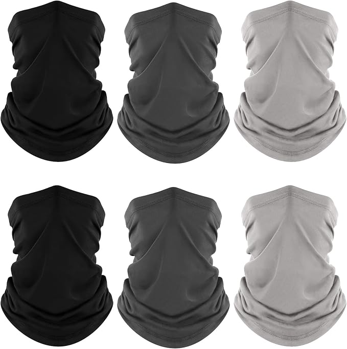 Fuinloth Neck Gaiter, 6 Pack Cooling UV Protection Bandana Face Mask Gator Scarf for Men Women