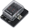 True Mods 6 Way Blade Fuse Box for Automotive [ATC/ATO Blade Fuses] [100 Amp][LED Indicator] [Protection Cover] [10-30V DC; 12V] Auto Marine Fuse Block