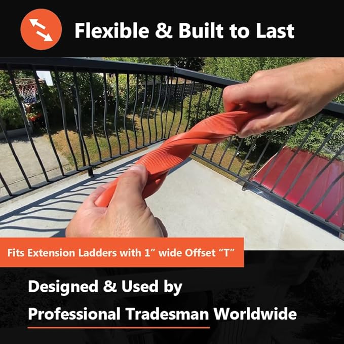 LADDER BODYGUARD Ladder Rail Covers for Gutters & Roof, Non-Marring Surface Protector, Helps Reduce Scratches & Dents | Extension & Multi-Position Ladder Accessory | Fits 1” Wide Offset “T”