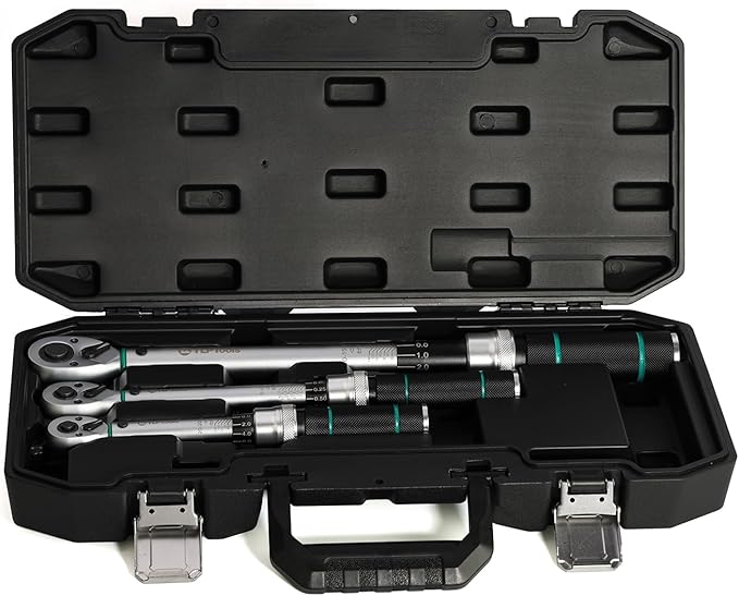 3-Piece Click Torque Wrench Set – 1/4", 3/8", 1/2" Drive, ±3% Accuracy, 72-Tooth Ratchet, Dual-Direction, Chrome Vanadium Steel, Includes Storage Cases