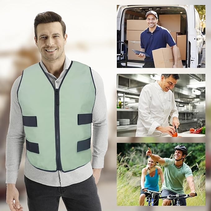 MR.ICE Cooling Vest for Men & Women - Adjustable Ice Vest for Motorcycle, Workers, Sports, Outdoor, Heat Relief