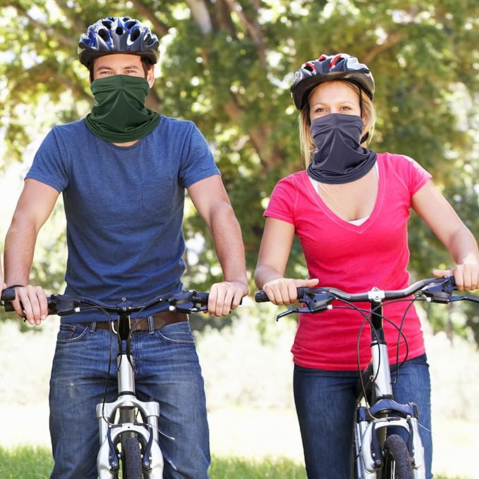 Geyoga 6 Pieces Summer UV Protection Cooling Neck Gaiter Face Clothing Neck Gaiter Mask Scarf Sunscreen Breathable Bandana